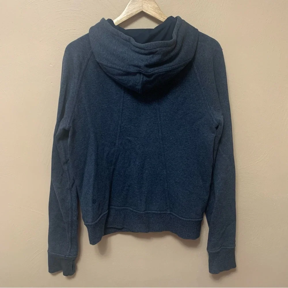 Lululemon Huddle & Hustle Hoodie Heathered Speckled Jet Blue Size 10 W3BNOS